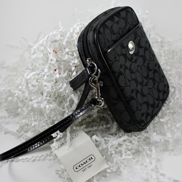 Coach Multi Pouch (Black & Grey, Silver hardware) - Picture 1 of 6